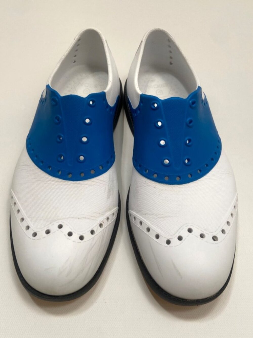 Biion Slip On Golf Spikeless EVA Shoes White Blue Size Women 7